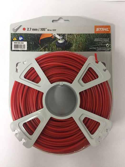 Stihl 0000-930-2343 Line, round 2.7 mm x 65 m, red