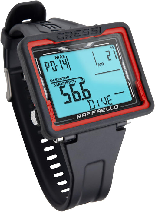 Cressi Raffaello Scuba Diving Wrist Computer, Black/Red