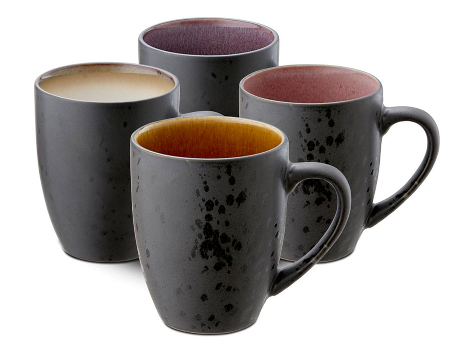 Bitz Set of 300ml mugs with ear 4pcs. Black/light 821236