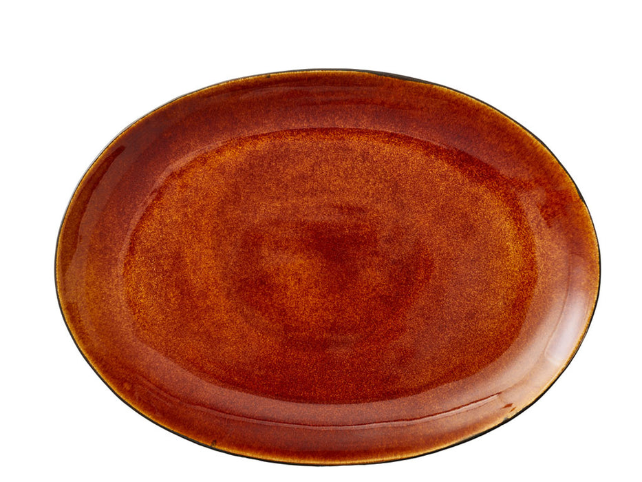 Bitz Oval platter 45 x 34 cm Black/Amber 821287