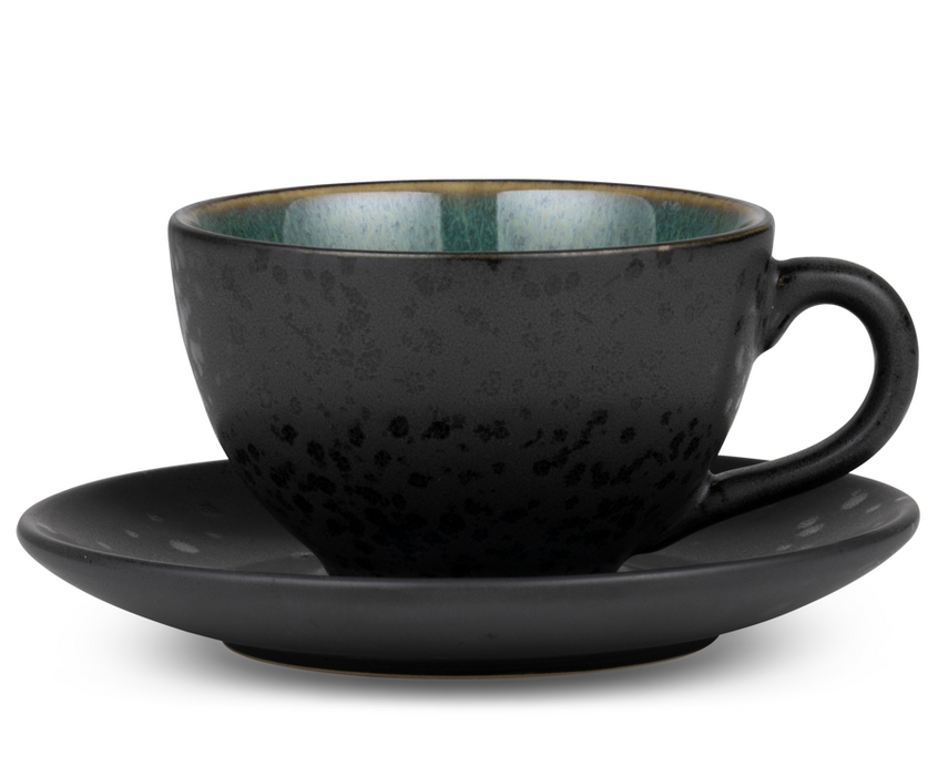 Bitz Cup with saucer 240 ml Black/Green 821344