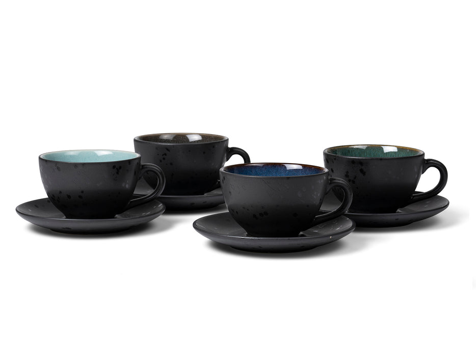 Bitz Set of cups with saucers 4 pcs black/dark black 821345