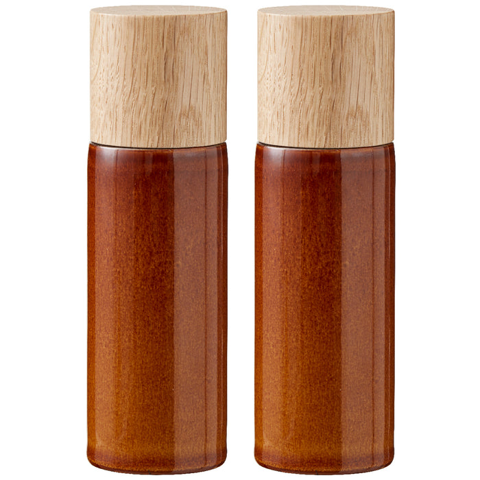 Bitz Salt and pepper mill set 17 cm Amber 821504