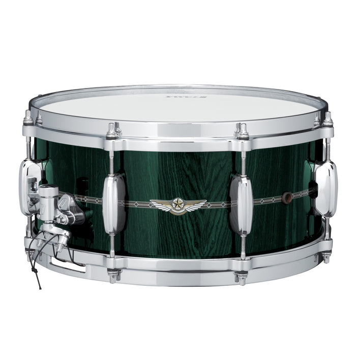 TAMA STAR Bubinga Snare Drum 13" x 6" - Dark Green Cordia/Chrome HW - Outside Inlay