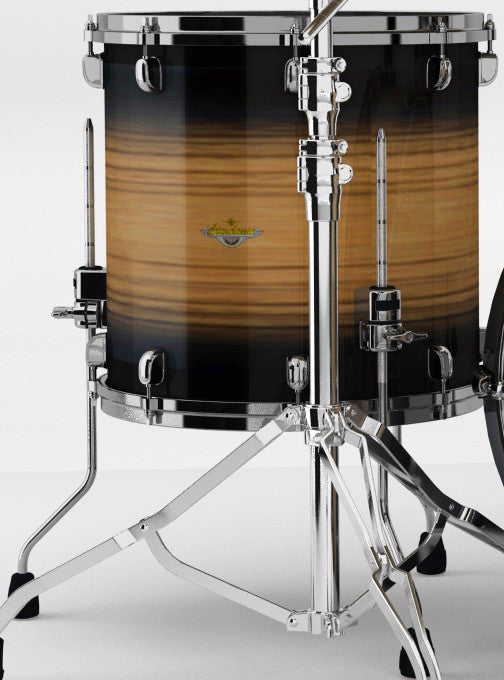 TAMA Starclassic Maple Exotic Floor Tom 16" x 16" - Natural Pacific Walnut Burst/Black Nickel HW