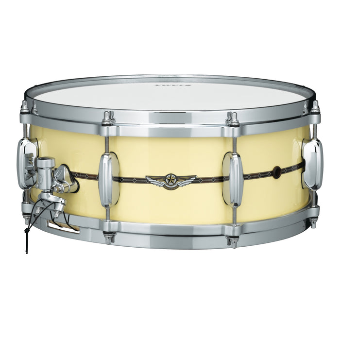 TAMA STAR Maple Snare Drum 14" x 5,5" - Antique White/Chrome HW - Inside & Outside Inlay