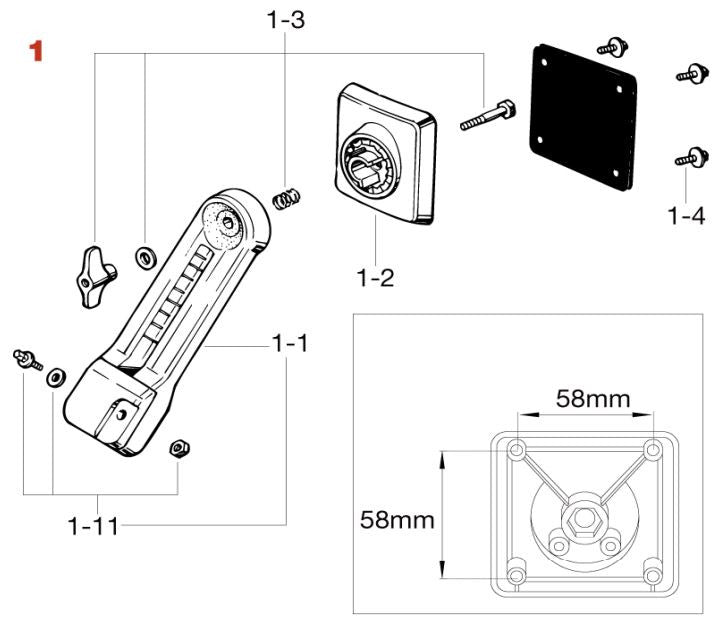 TAMA Bass Drum Spur / Spur Bracket for Starclassic - Spur bracket(player's right) - Brushed nickel plated