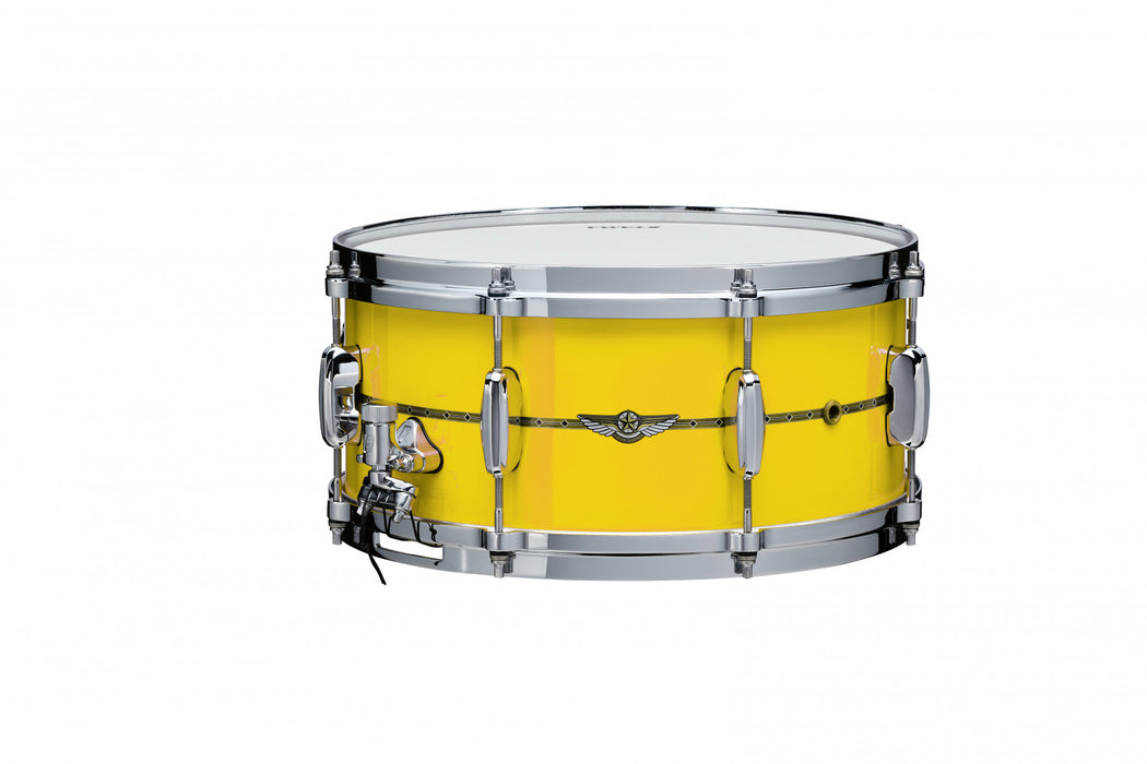 TAMA Star Bubinga Snare Drum 14" x 6,5" - Sunny Yellow Lacquer/Chrome HW - Outside Inlay