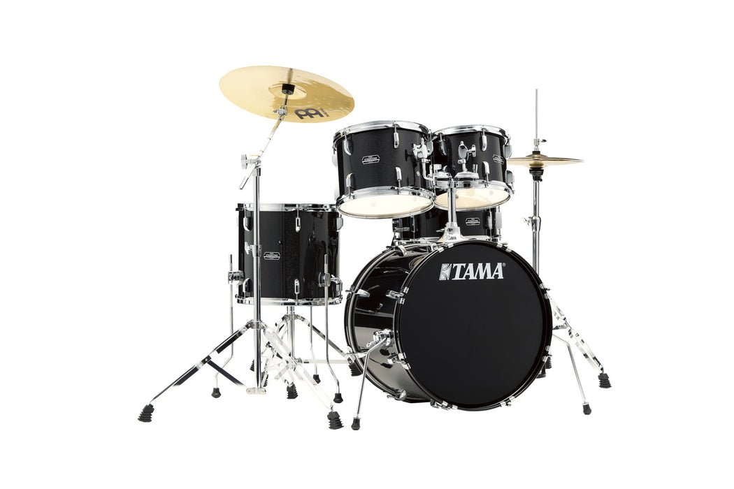TAMA Stagestar Drum Set 5 pcs (20" BD) - Black Night Sparkle/Chrome HW + MEINL Cymbals BCS Cymbal Set