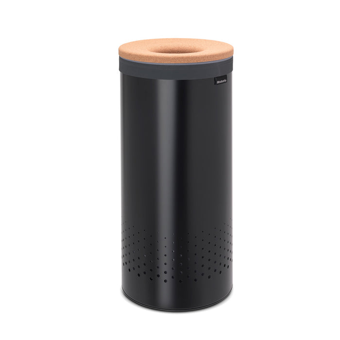 Brabantia Laundry basket 35l black matte cork lid 120008