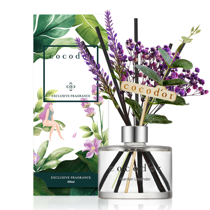 Cocodor Fragrance diffuser with sticks and real flowers Flower Lavender 200ml Garden Lavender PDI30420