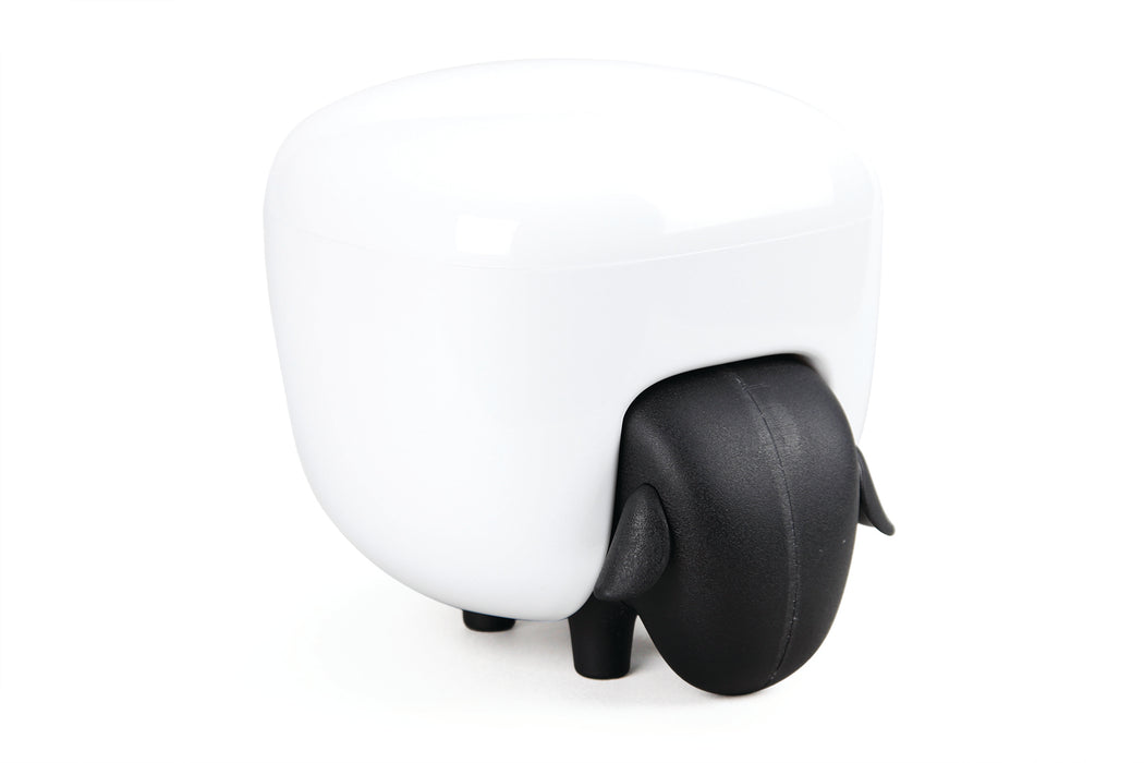 Qualy Black/white cotton swab container 10227-BK-WH