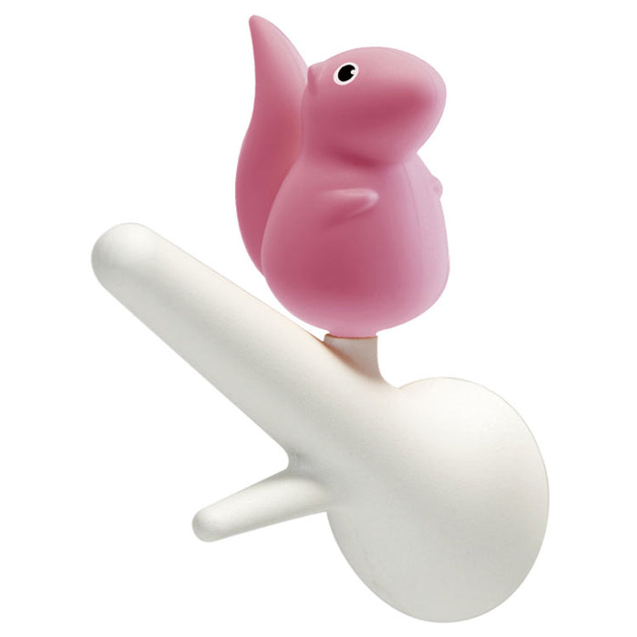 Qualy Squirrel Hanger Pink/White 10088-WH-PK