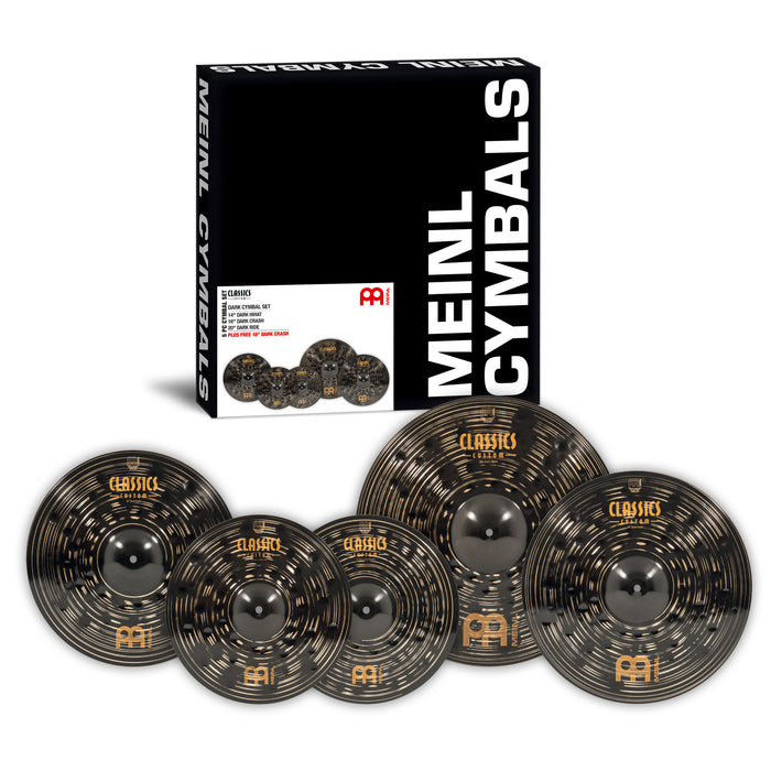 MEINL Cymbals Classics Custom Dark Cymbal Set PLUS FREE 18" Dark Crash