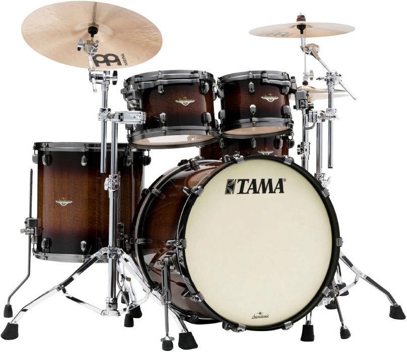 TAMA Starclassic Maple Exotic Shell Kit 4 pcs - Tobacco Sunburst Movingui/Smoked Black Nickel HW
