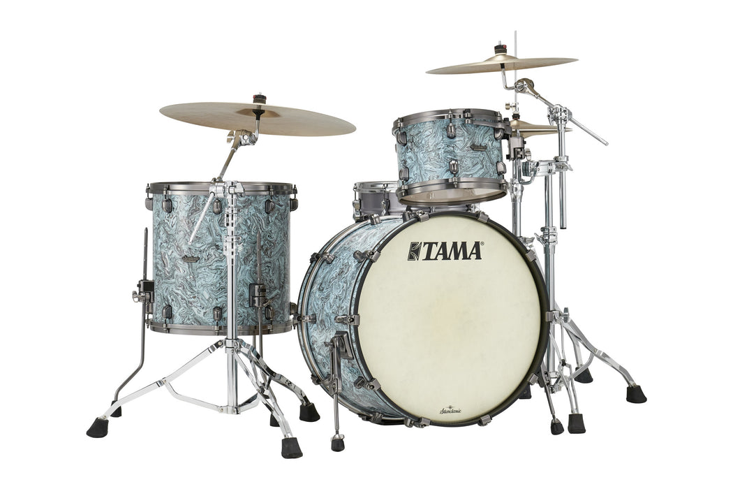TAMA Starclassic Maple Duracover Wrap Shell Kit 3 pcs - Sky Blue Swirl/Smoked Black Nickel HW