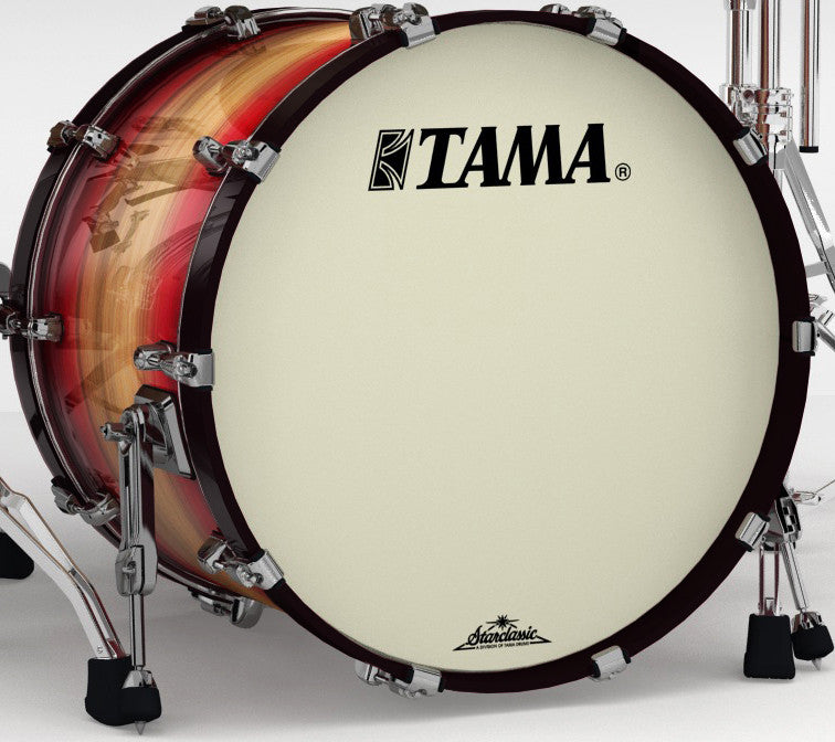 TAMA Starclassic Maple Exotic Bass Drum 22" x 14" - Ruby Pacific Walnut Burst/Black Nickel HW/with Tom Holder Base
