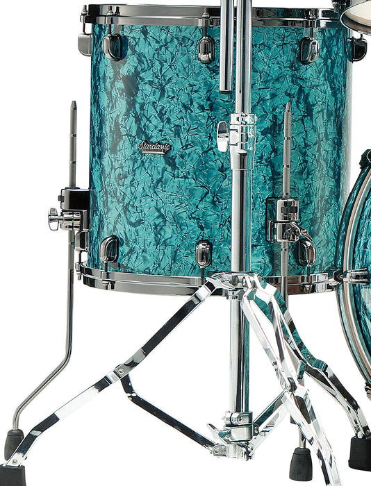TAMA Starclassic Maple Duracover Wrap Floor Tom 14" x 14" - Turquoise Pearl/Black Nickel HW