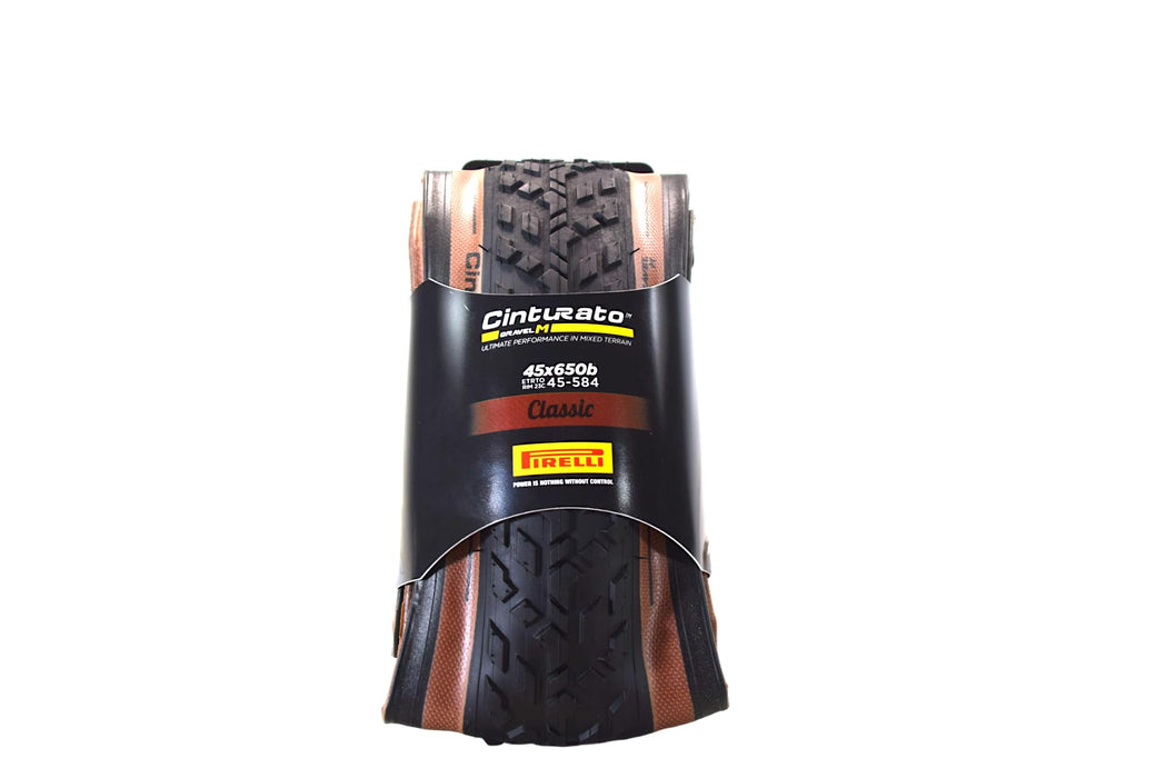 Pirelli Cinturato Gravel M Classic 45-584 (650 x 45c) Gravel Bike Tire - Gravel-Specific Design for Varied Surfaces - SpeedGRIP Compound for Superior Performance (1 Tire)