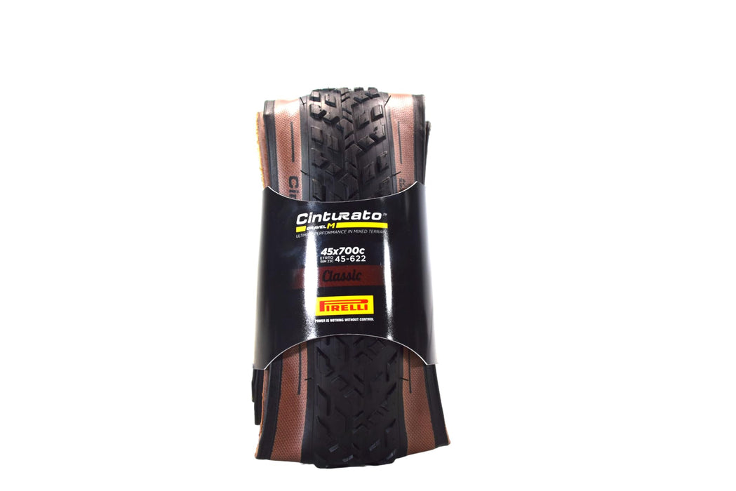 Pirelli Cinturato Gravel M Classic 45-622 (700 x 45c) Gravel Bike Tire - Gravel-Specific Design for Varied Surfaces - SpeedGRIP Compound for Superior Performance (1 Tire)