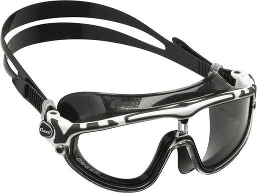 Cressi Adult Wide View Swim Mask | Skylight: made in Italy, Black-White/Black