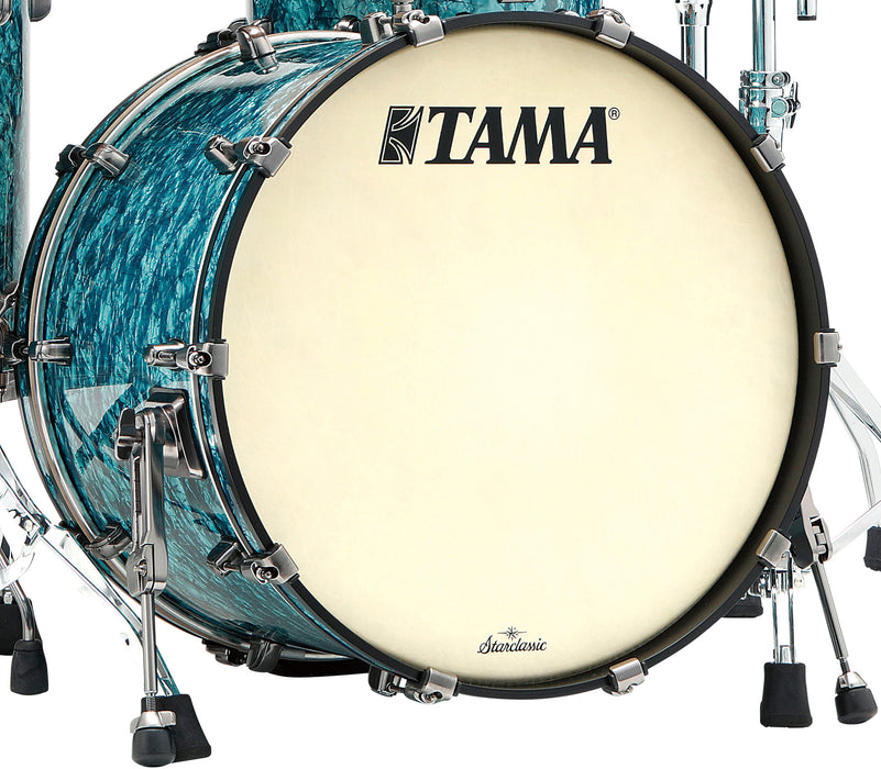 TAMA Starclassic Maple Duracover Wrap Bass Drum 24" x 16" -Turquoise Pearl/Smoked Black Nickel HW/without Mount