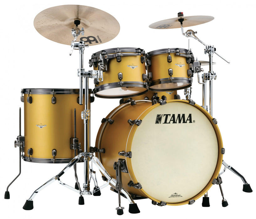 TAMA Starclassic Maple Lacquer Shell Kit 4 pcs - Satin Aztek Gold Metallic/Smoked Black Nickel HW