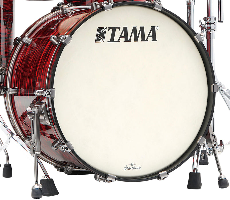 TAMA Starclassic Maple Bass Duracover Wrap Drum 22" x 16" - Red Oyster/Smoked Black Nickel HW/without Mount
