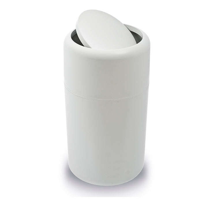Qualy Capsule Flip trash garbage can white 10082-WH