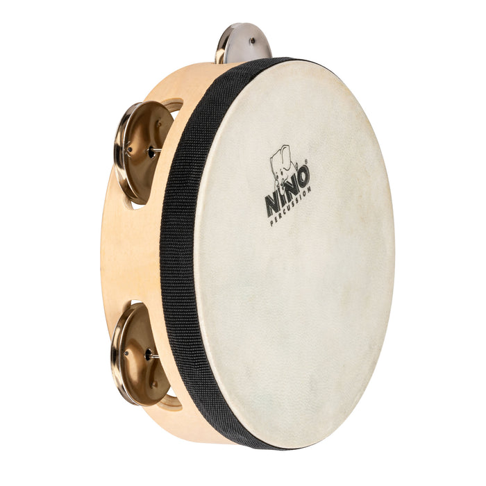 NINO Percussion Single Row Headed Wood Tambourine - 6” Natural