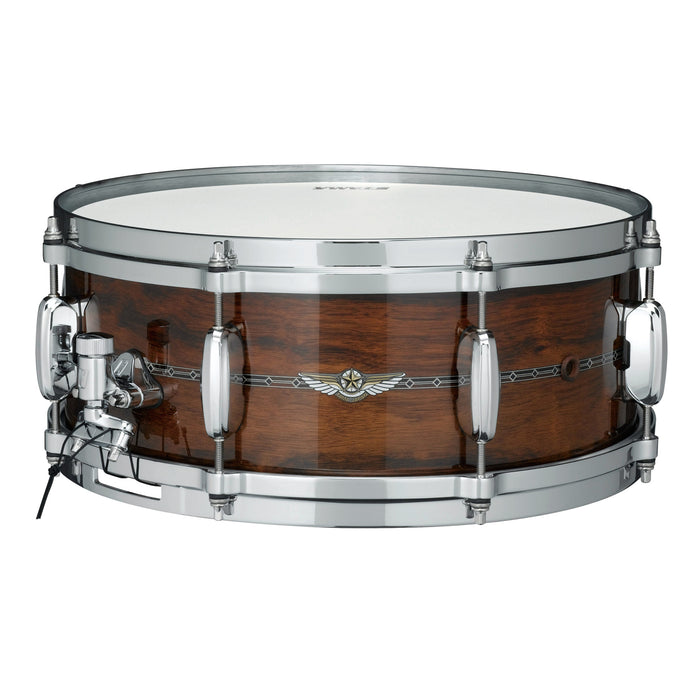 TAMA STAR Bubinga Snare Drum 14" x 5,5" - Natural Indian Laurel/Chrome HW - Inside & Outside Inlay