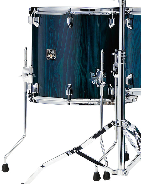 TAMA Superstar Classic Floor Tom 16" x 14" - Gloss Sapphire Lacebark Pine/Chrome HW
