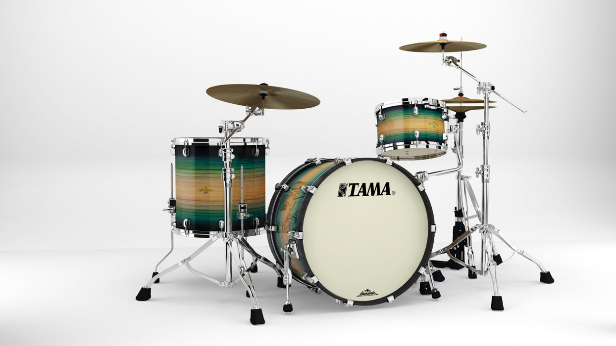 TAMA Starclassic Maple Exotic Shell Kit 3 pcs - Emerald Pacific Walnut Burst/Chrome HW