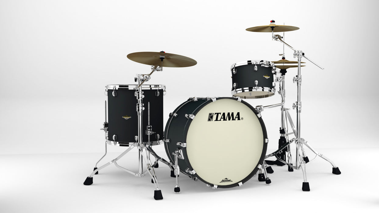 TAMA Starclassic Maple Lacquer Shell Kit 3 pcs - Flat Black/Chrome HW