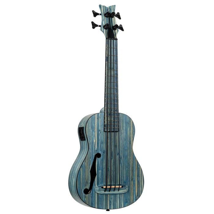 ORTEGA Bamboo Series Short Scale Uke Bass 4 String - Solid Bamboo Stonewashed + Bag
