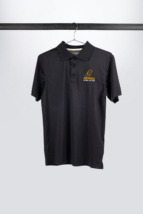 ORTEGA Golf Polo Shirt, Black, embroidered