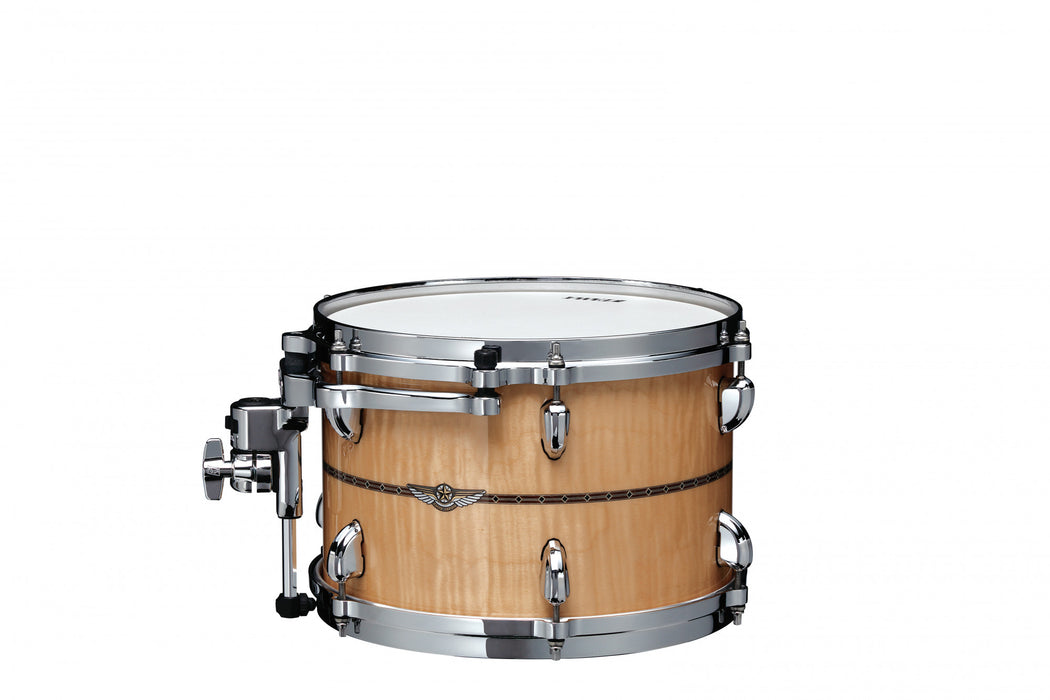 TAMA STAR Maple Rack Tom 14" x 10" - Gloss Natural Curly Maple/Chrome HW/with Inlay (outside)