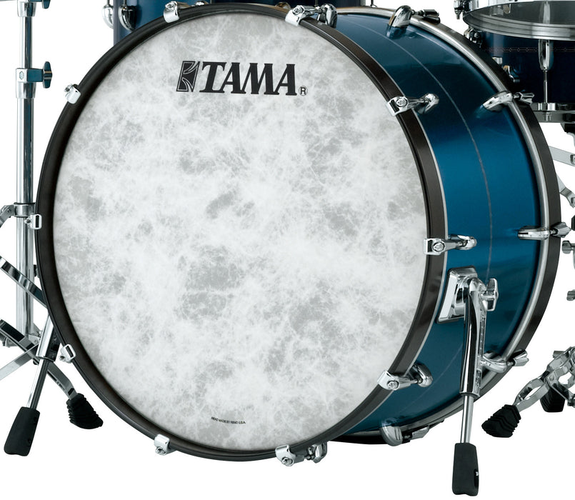 TAMA STAR Bubinga Bass Drum 22" x 18" - Satin Blue Metallic/Chrome HW/Drum Hoop Dark Brown Matte/Inlay: Outside/Inside