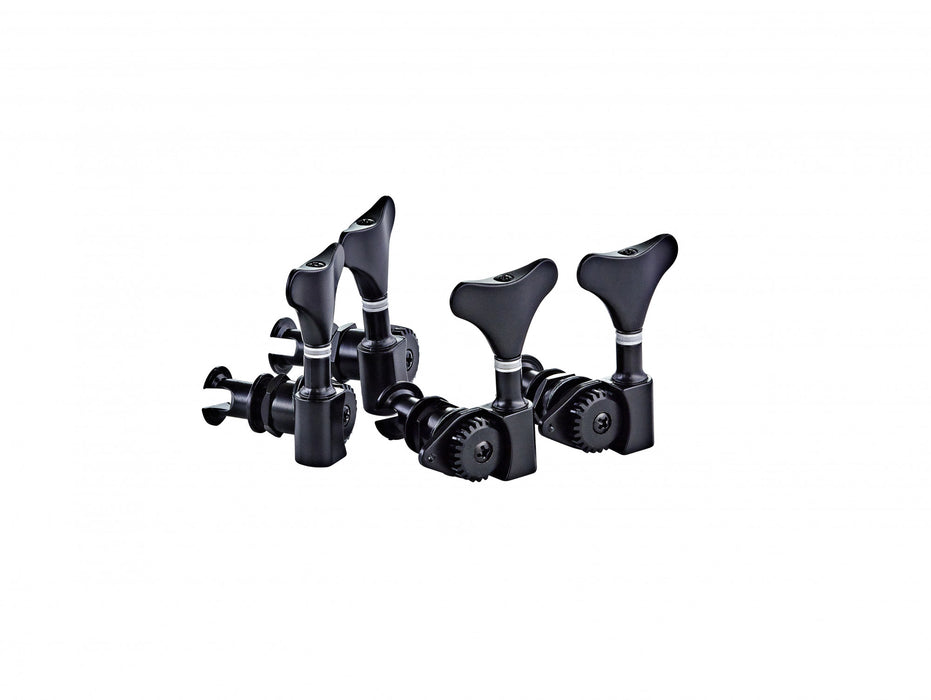 ORTEGA 2+2 Open Gear Uke-Bass Tuning Machines - Gloss Black