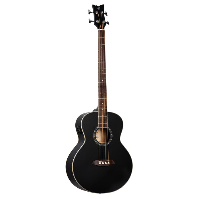 ORTEGA Deep Series 7 Medium Scale Acoustic Bass 4 String - Spruce / Mahogany Satin Black