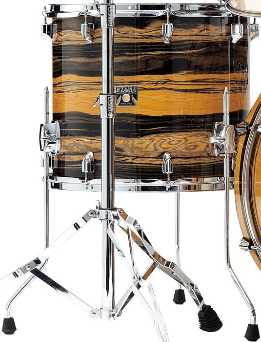 TAMA Superstar Classic Floor Tom 16" x 14" - Natural Ebony Tiger Wrap/Chrome HW