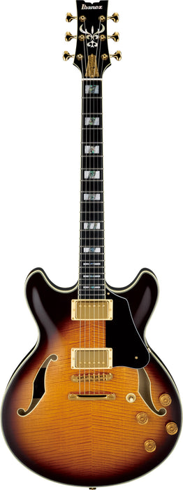 IBANEZ John Scofield Signature Hollowbody Guitar 6 String - Vintage Sunburst + Case MS100C