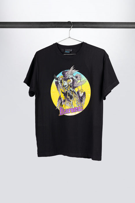 Black Ibanez t-shirt with colorful "Vultures" frontprint