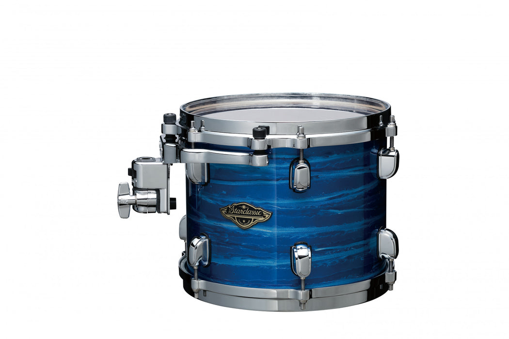 TAMA Starclassic Walnut/Birch Lacquer Rack Tom 8" x 6" - Lacquer Ocean Blue Ripple/Chrome HW