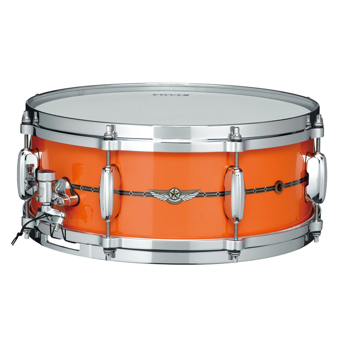 TAMA STAR Maple Snare Drum 14" x 5,5" - Atomic Orange/Chrome HW - Outside Inlay