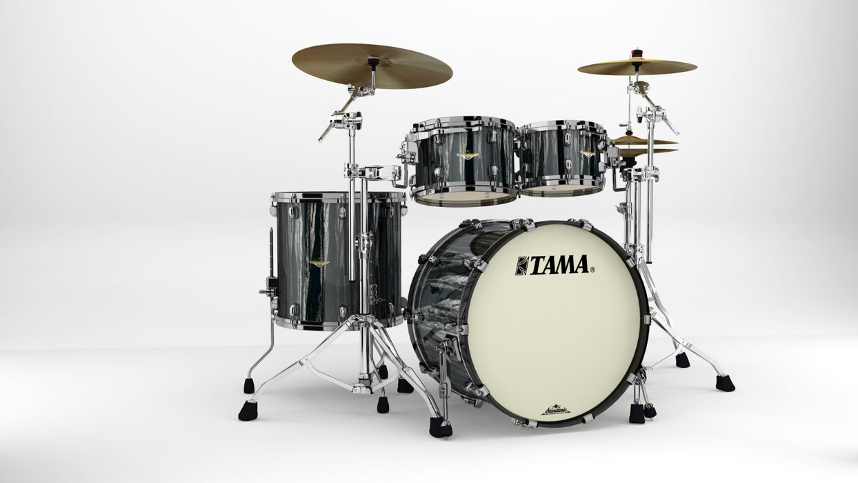 TAMA Starclassic Maple Lacquer Shell Kit 4 pcs - Black Clouds & Silver Linings/Black Nickel HW