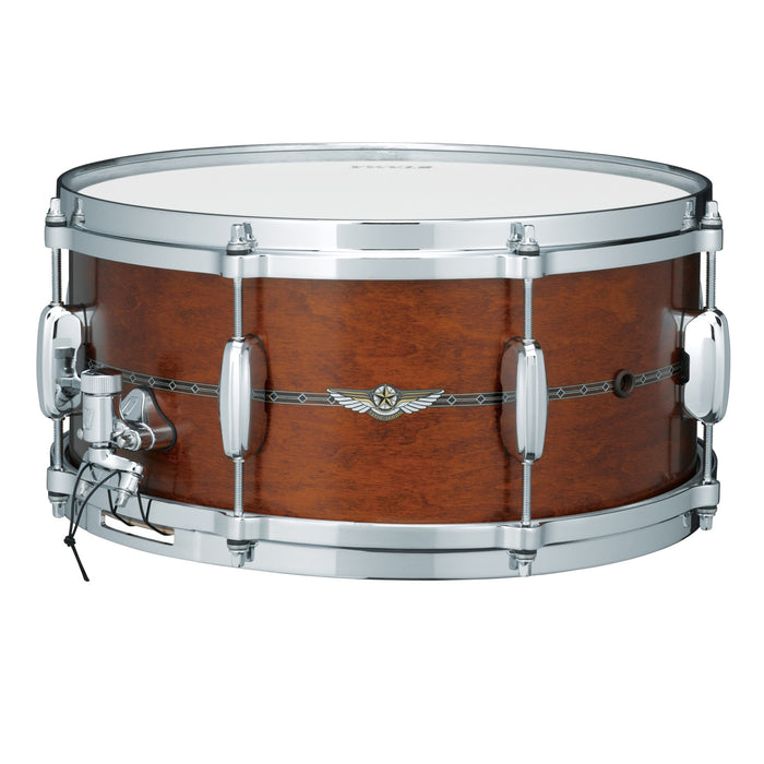 TAMA STAR Maple Snare Drum 14" x 8" - Satin Antique Brown/Chrome HW - Outside Inlay