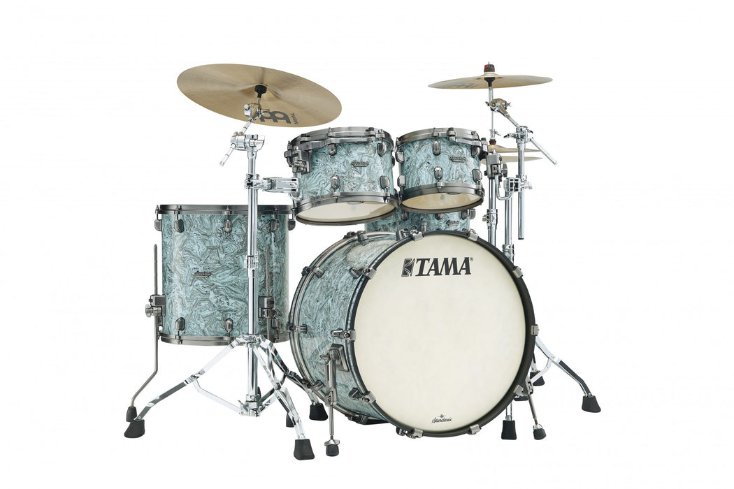 TAMA Starclassic Maple Duracover Wrap Shell Kit 4 pcs - Sky Blue Swirl/Smoked Black Nickel HW