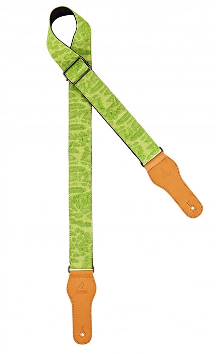 ORTEGA Spring Series Guitar Cotton Strap - Green Jean