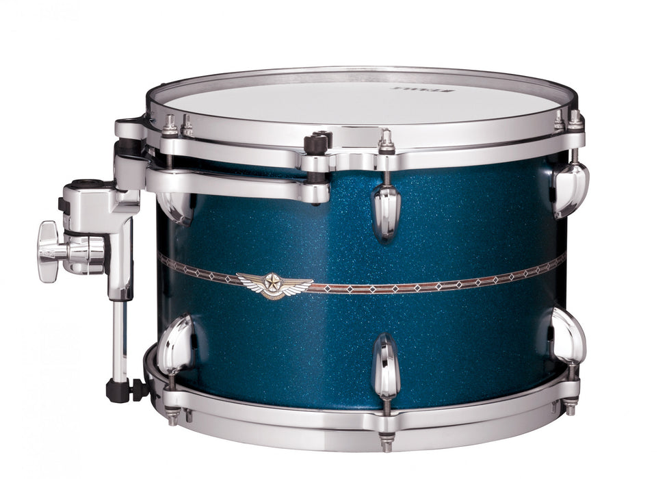 TAMA STAR Bubinga Rack Tom - 14" x 10" Satin Blue Metallic/Chrome HW/Inlay: Outside/Inside
